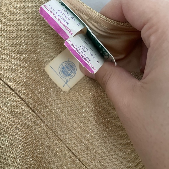 Vintage Berkshire B-Tween Deadstock gold metallic midi dress NWT - Picture 4 of 8